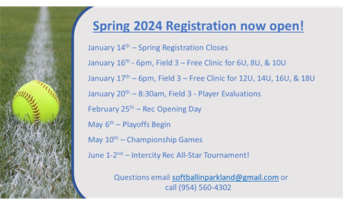 Spring 2024 Registration and Dates!